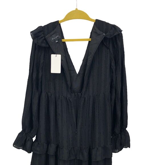 Nw Line & Dot Harlow Tiered Midi Dress M Ruffle V Neck Whimsigoth Witchy Cottage - Picture 10 of 11
